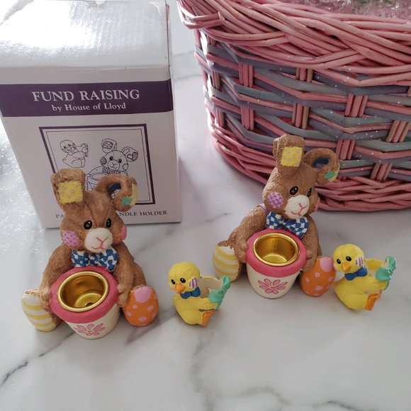 Easter Bunny Taper Candlestick Holder Chic hugger - Picture 1 of 10